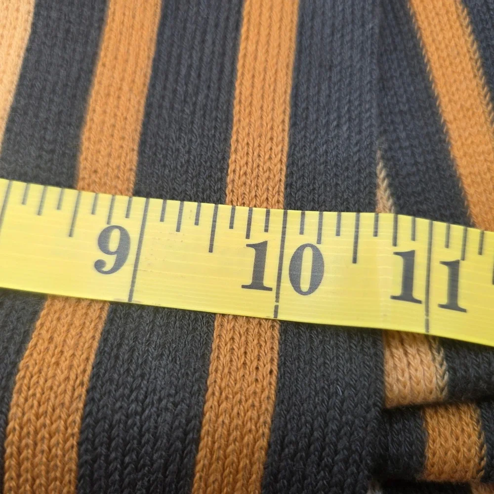 Johnston & Murphy Mens 100% Wool Scarf Striped Black Yellow Grey Made in Germany